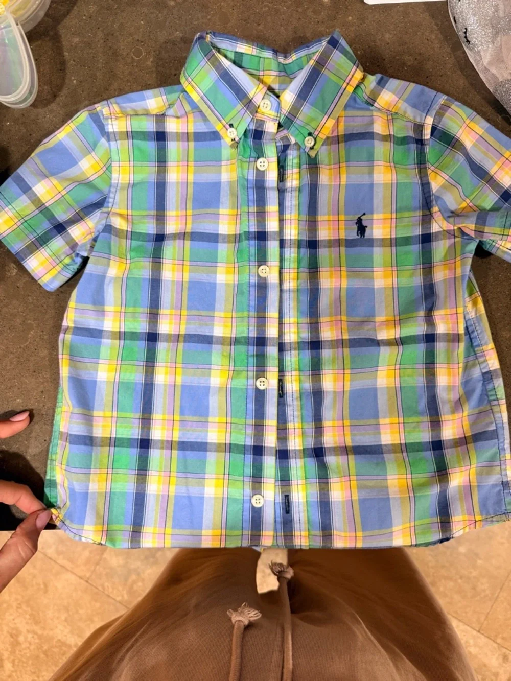 Ralph Lauren Blue, Green & Yellow Plaid Button-Down Shirt - Kids